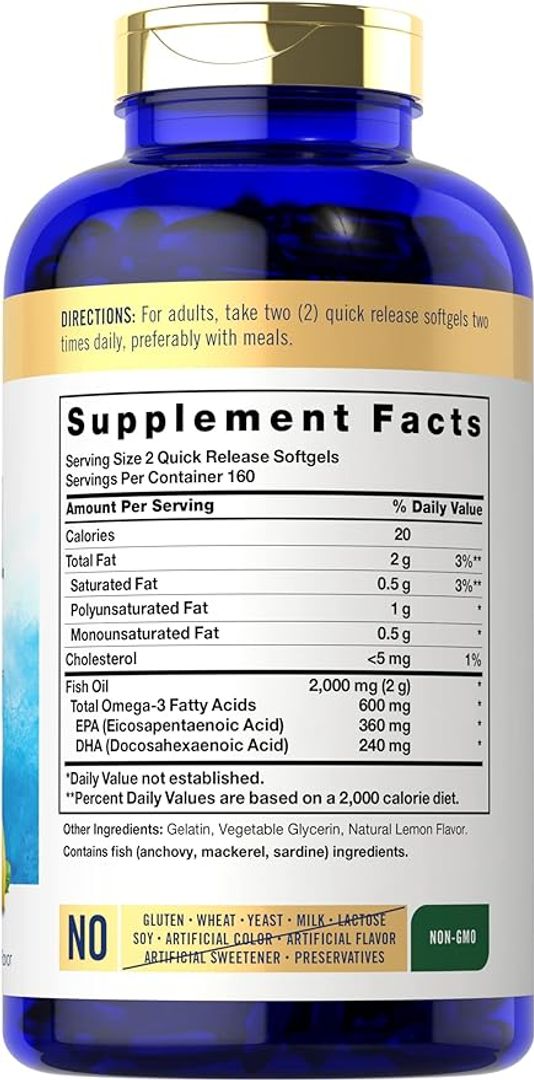 Omega 3 2000mg 320softgels lemon Flavor
