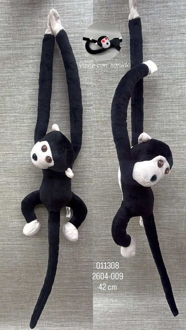 MONO NEGRO COLGANTE 42 CM