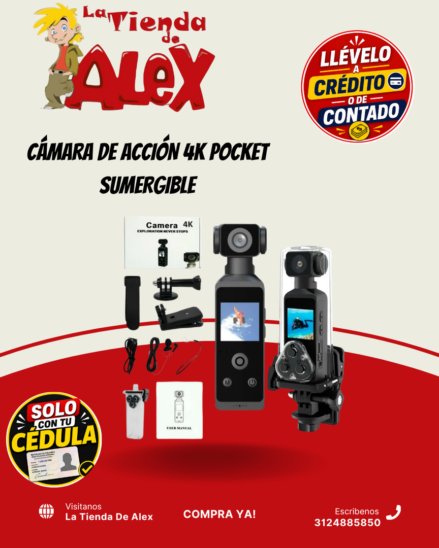 CÁMARA DE ACCIÓN 4K POCKET SUMERGIBLE