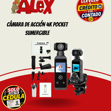 Imagen del producto CÁMARA DE ACCIÓN 4K POCKET SUMERGIBLE