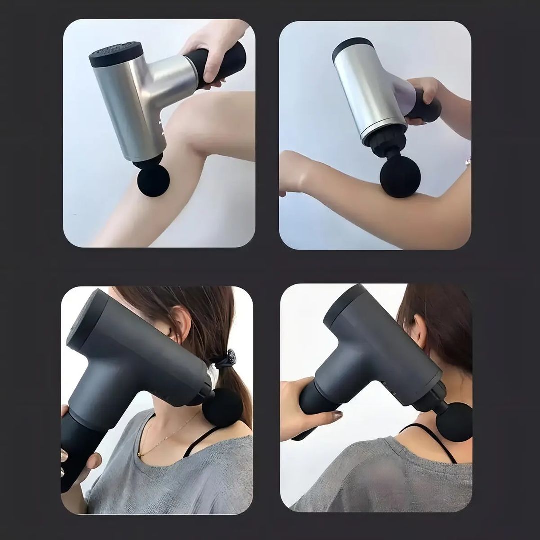 Masajeador Muscular Terapéutico Inalámbrico Facial Gun Gris
