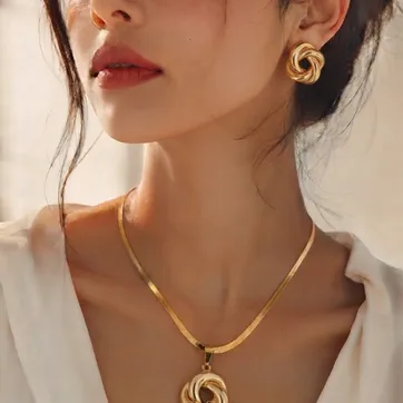 Imagen del producto Juego de cadena y aretes