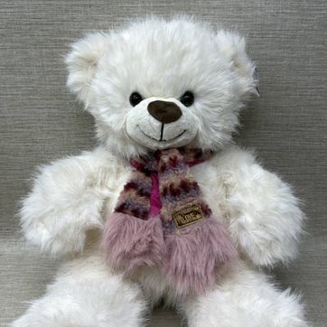 Imagen del producto OSO BLANCO PELUDITO CON BUFANDA 45 CM