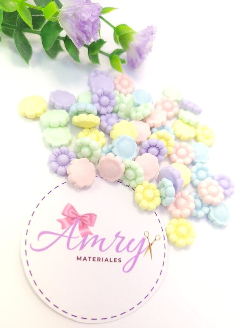 Kit 50 Flores 1cm Pasteles Surtidas
