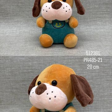 Imagen del producto PERRO EN TELA MASMELLO CON OVEROL 20 CM