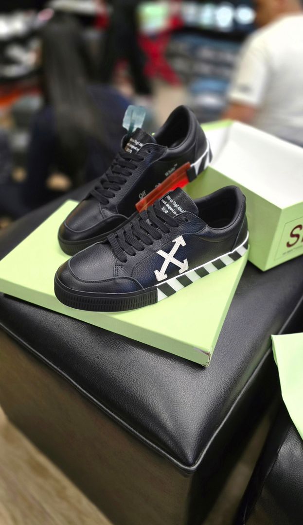 Of White Vulc Low Leather Black White