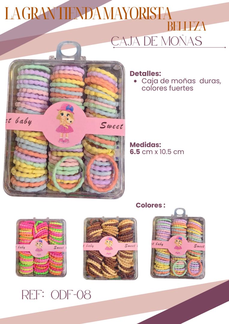 Moñas duras surtidas ODF-08 X docena 