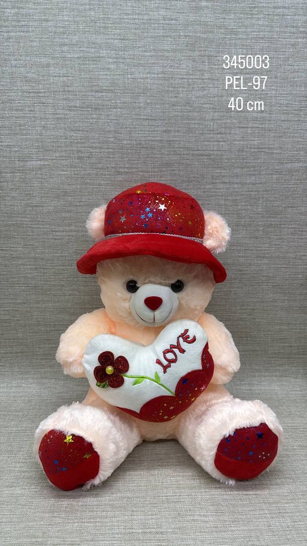OSO PAVA CON CORAZÓN "LOVE" 40 CM