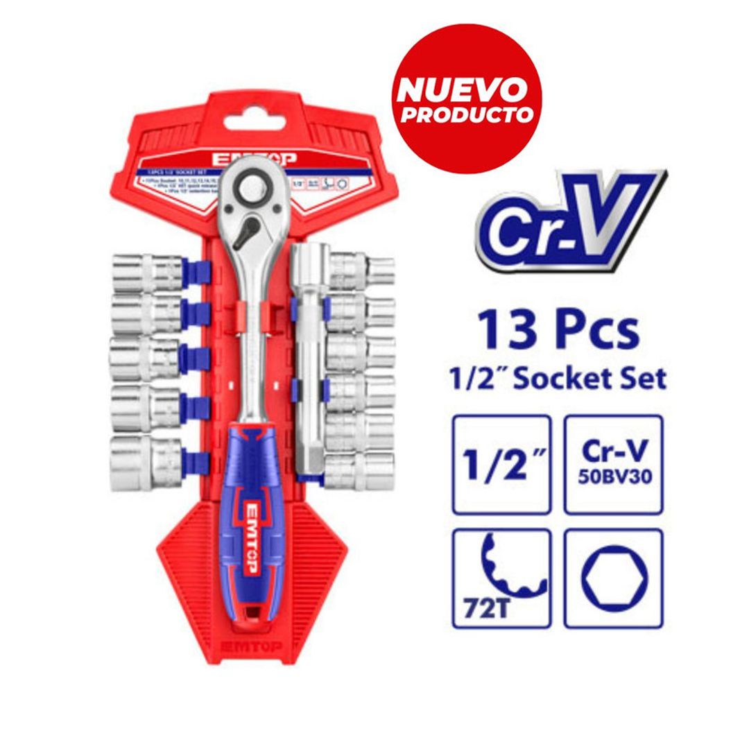 EMTOP RATCHET 1/2" 13PCS SUPER EMTOP