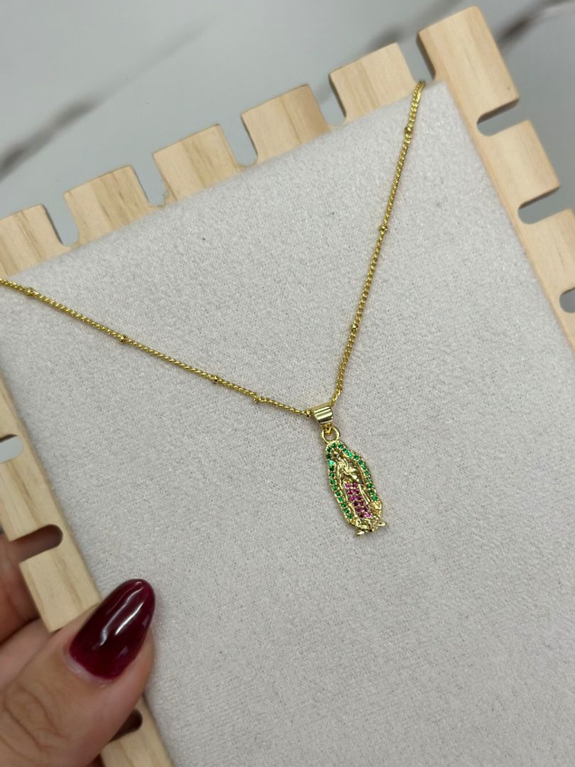 Cadena virgen de Guadalupe Esmeralda 