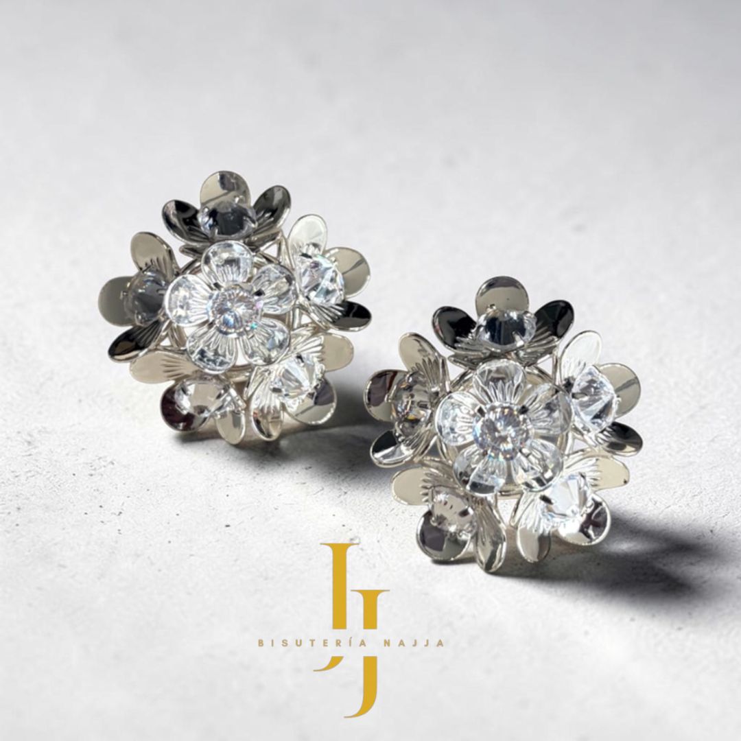 Arete flor Bouquet Cristal