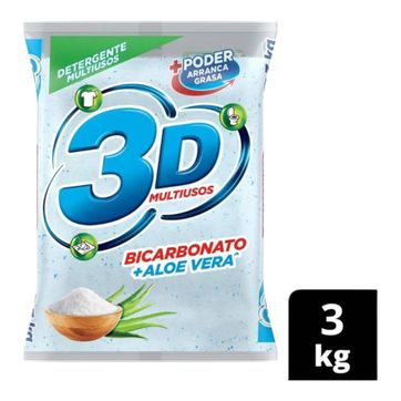 Imagen del producto  Q. JABON EN POLVO 3D BICARBONATO Y ALOE X 3 KILOS