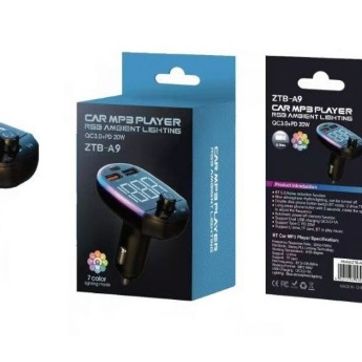 Transmisor MP3 Carro ZTB-A9 BLUETOOTH, USB, Tipo C - imagen 2