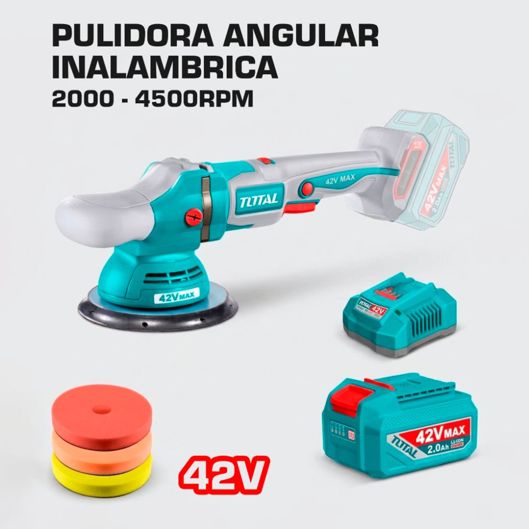 PULIDORA ANGULAR INALAMBRICA 6" 42V 2000-4500RPM
