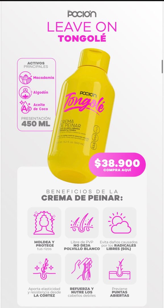 Crema de peinar Tongole 