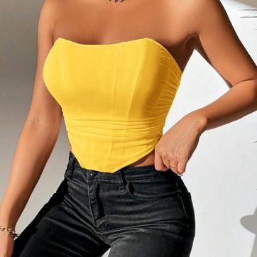 Imagen del producto BLUSA CORTA AMARILLA TALLA (M)