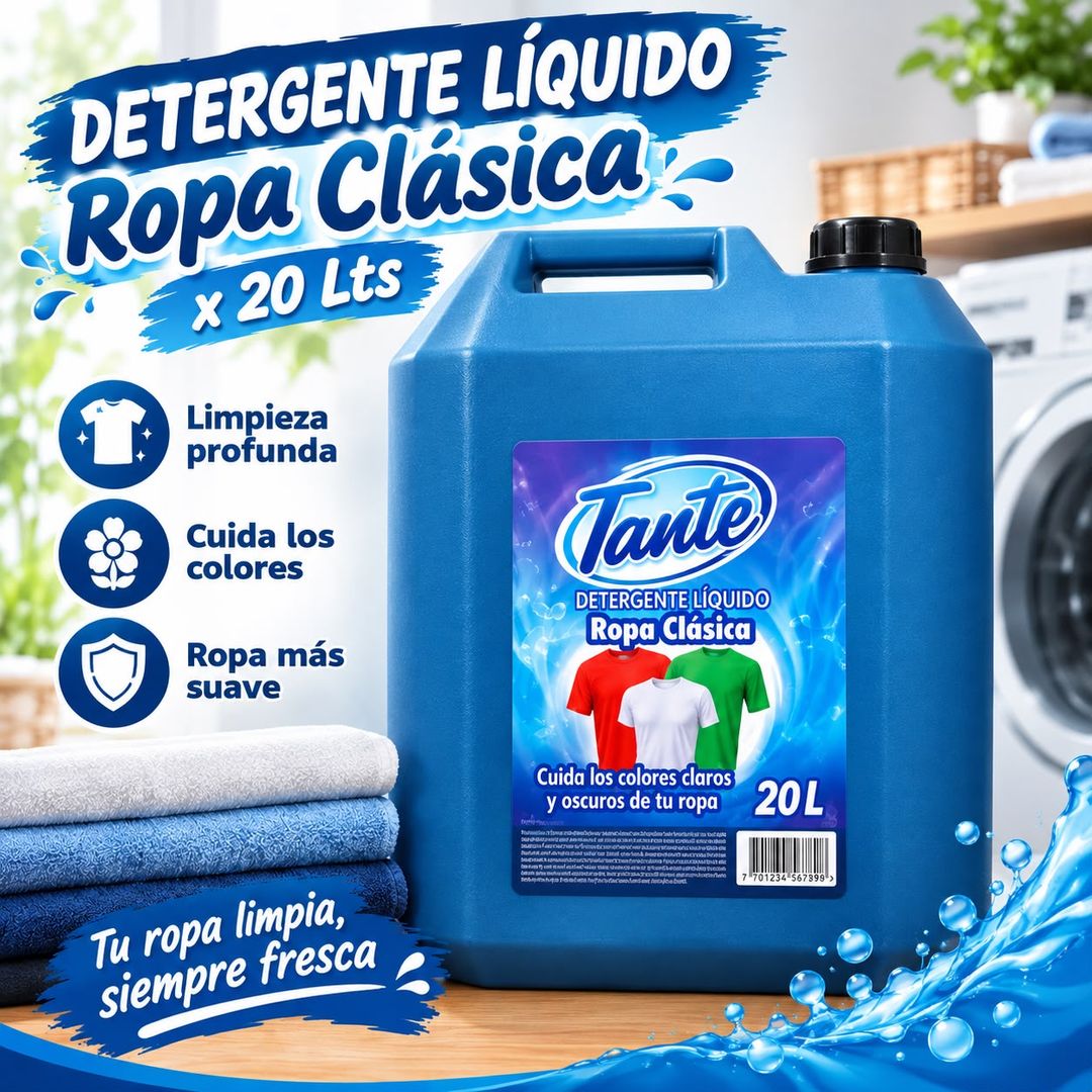 DETERGENTE ROPA CLASICA TANTE X 20 LITROS