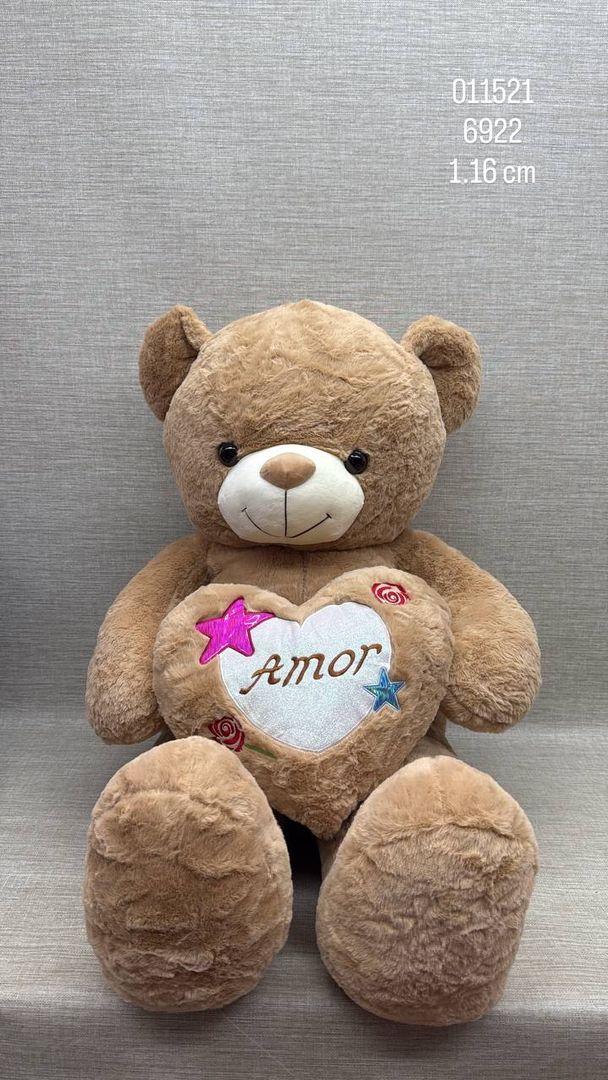 OSO CAFÉ PATAS LARGAS CON CORAZÓN 1.16 CM