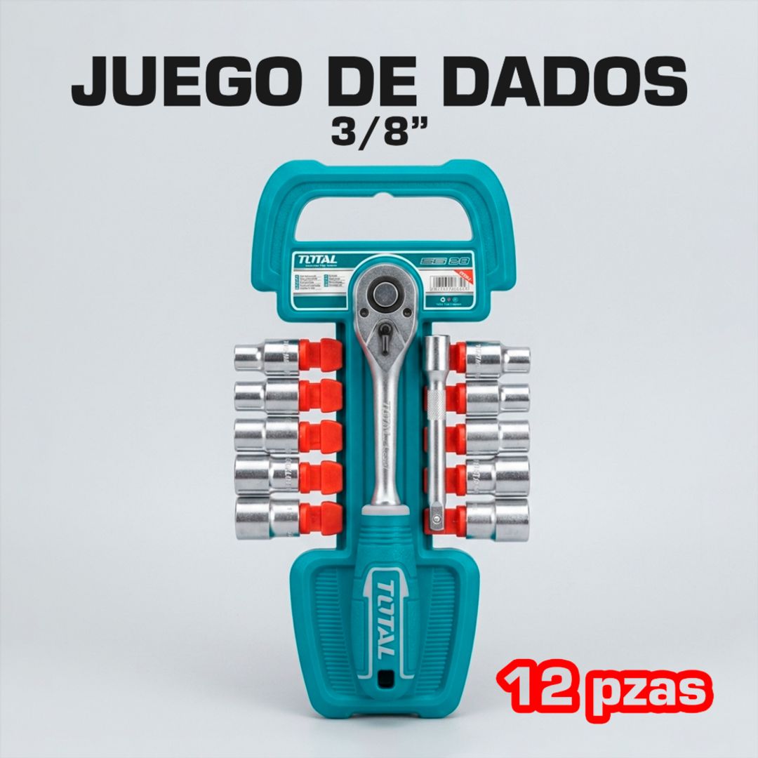 RATCHET ⅜” 12 PIEZAS + EXTENSIÓN TOTAL