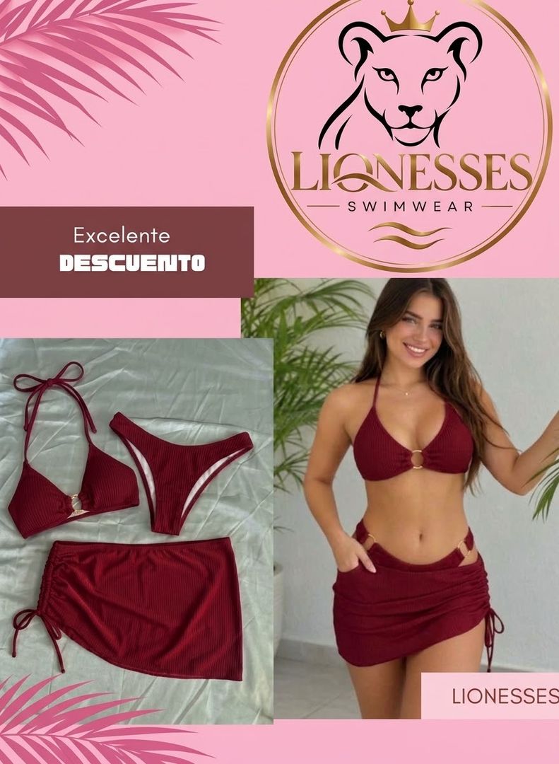 Bikini de 3 piezas de tejido de punto