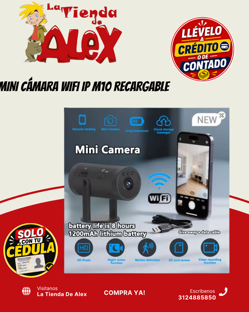MINI CÁMARA WIFI IP M10 RECARGABLE