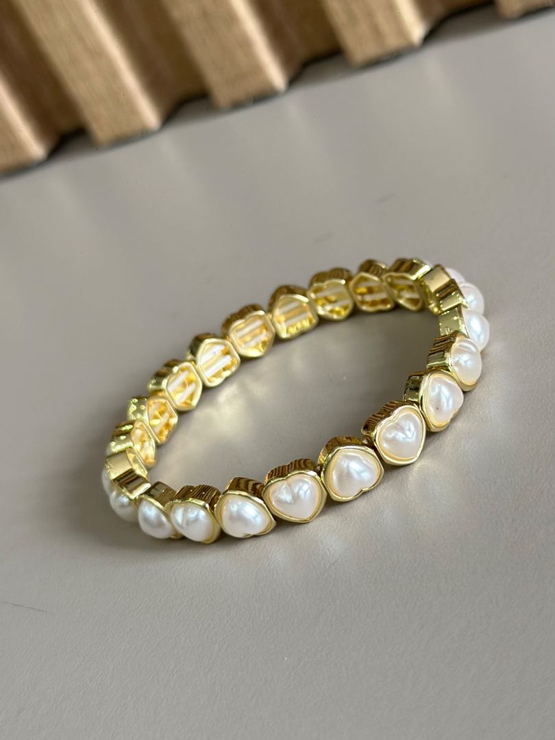 Pulseras perlas corazón 