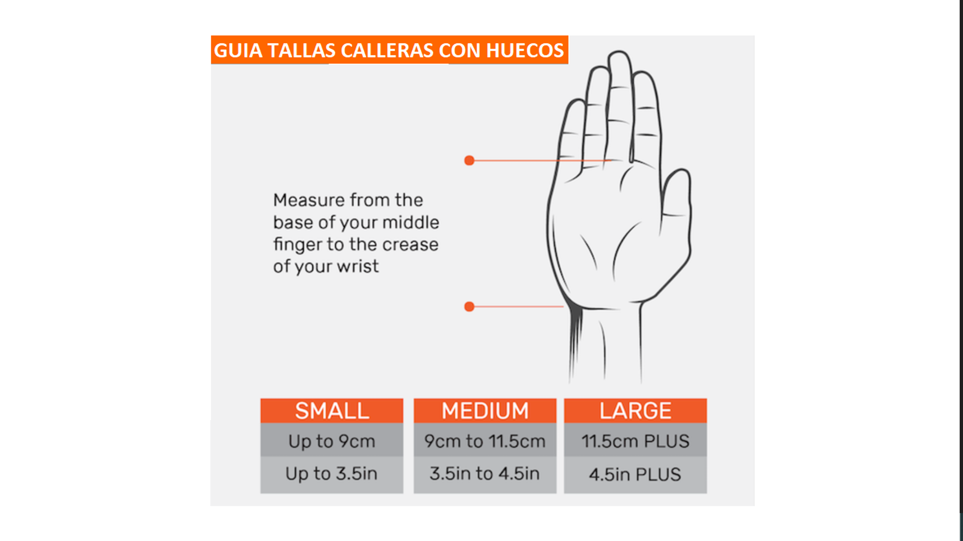 Guia de tallas calleras