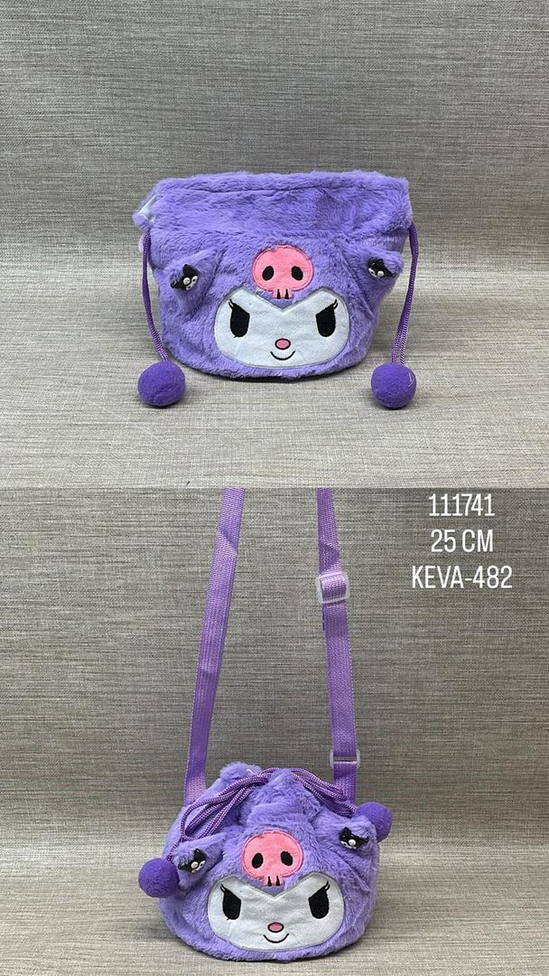 BOLSO KURUMI POMPONES 25 CM