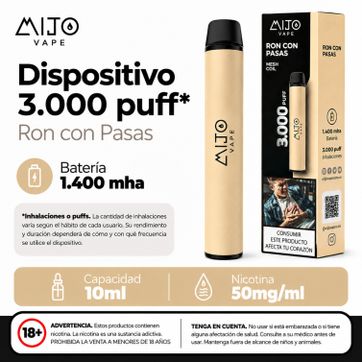 Imagen del producto Mijo Ron Con Pasas 3.000 Puffs