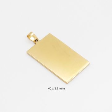 Imagen del producto DIJE PLACA CUADRADA 40 X 25 MM ACERO
