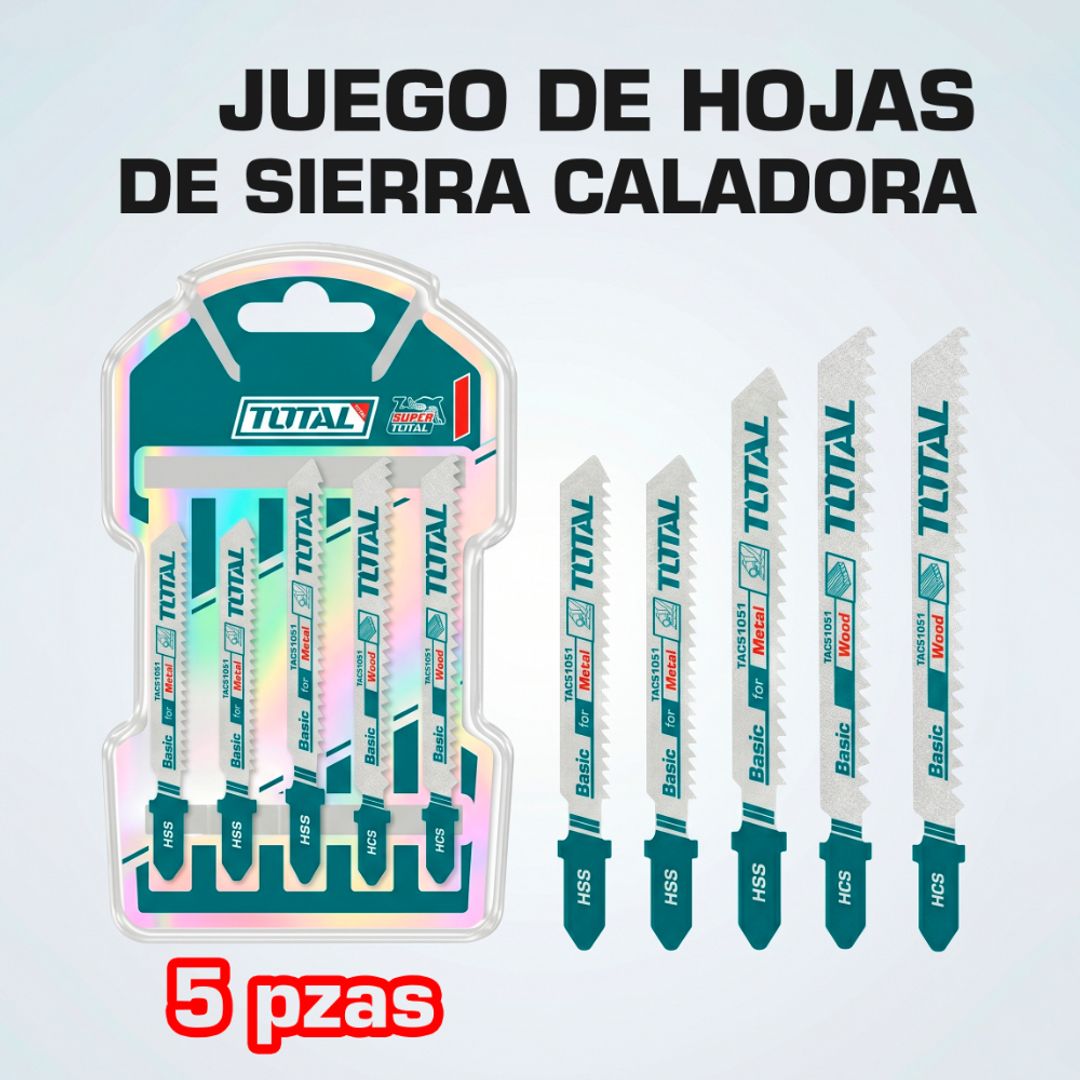 JUEGO DE HOJAS PARA SIERRA CALADORA PARA MADERA 5 PIEZAS