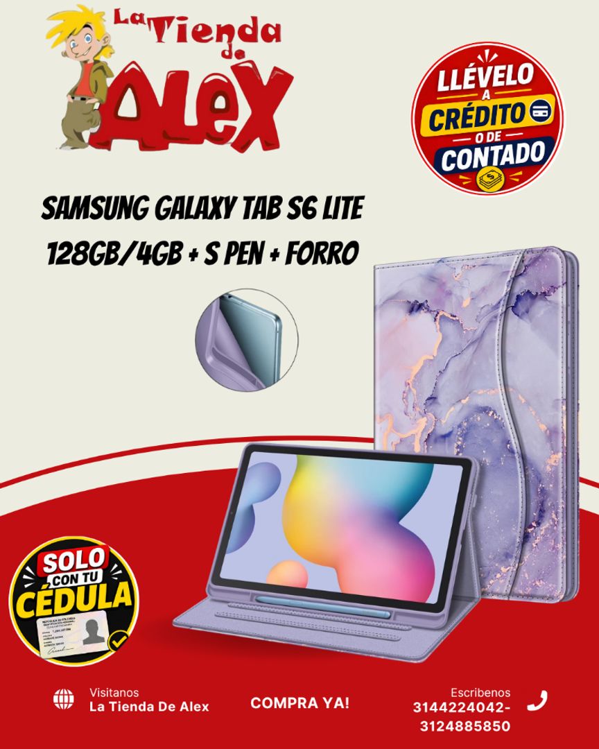 Samsung Galaxy Tab S6 Lite 128GB/4GB + S Pen + Forro