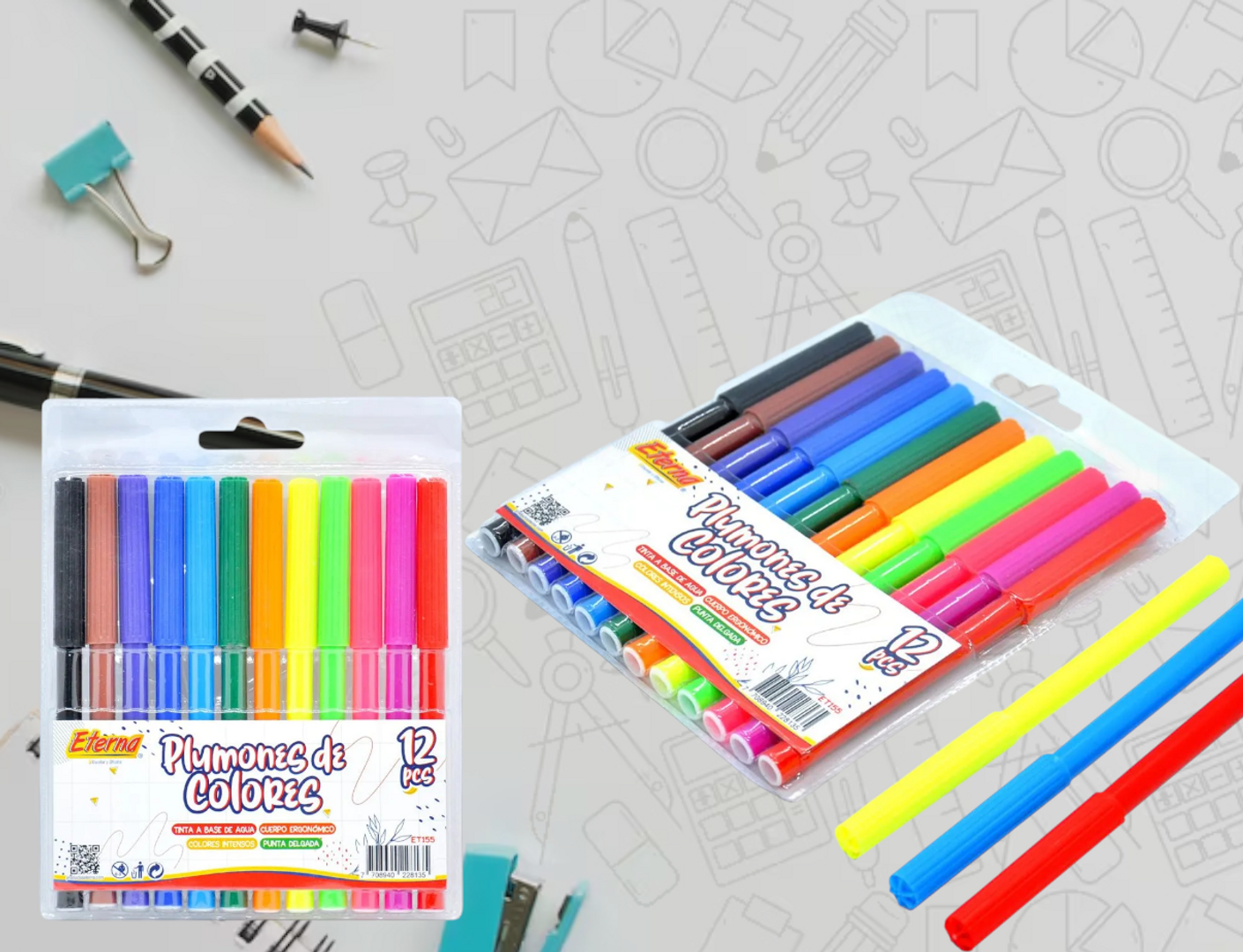 PLUMONES DE COLORES ETERNA X12-MT