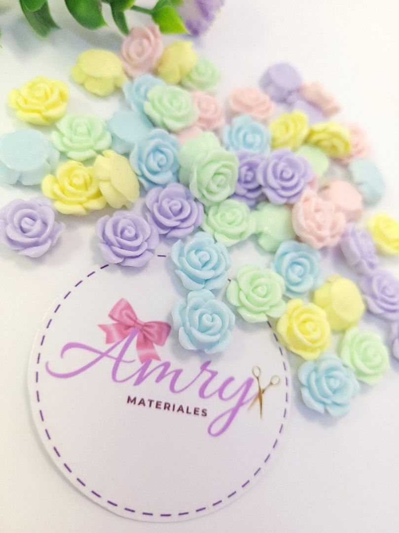 Kit 50 Rosas 1cm Pasteles Surtidas 
