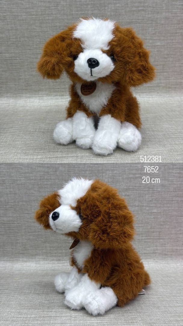 PERRO PELUDITO CON COLLAR 20 CM