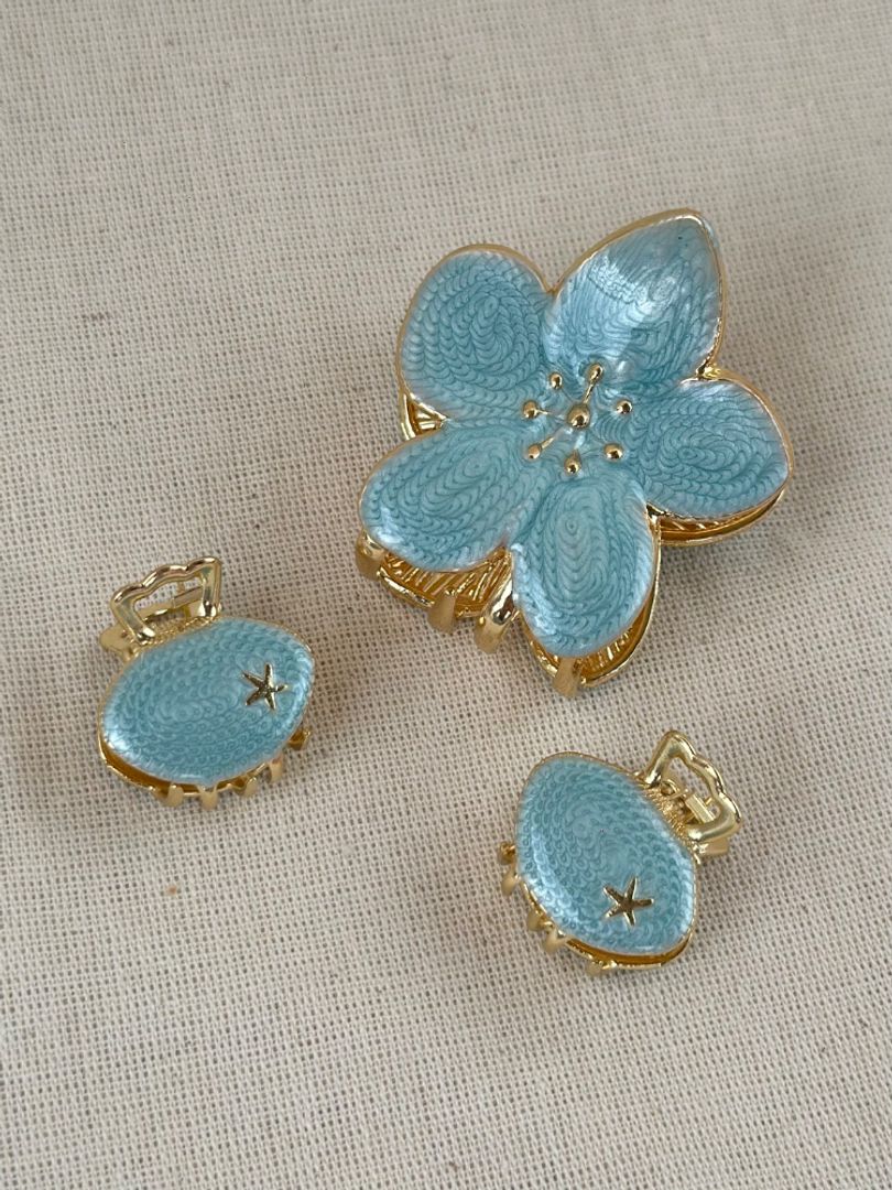 Set trío pinza flor 