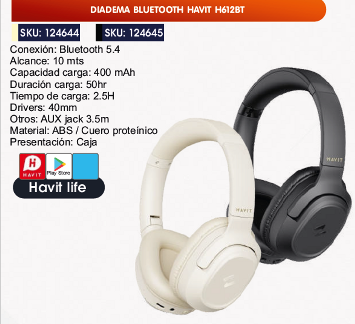 DIADEMA BLUETOOTH HAVIT H612BT