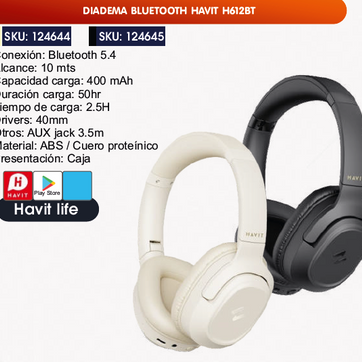 Imagen del producto DIADEMA BLUETOOTH HAVIT H612BT