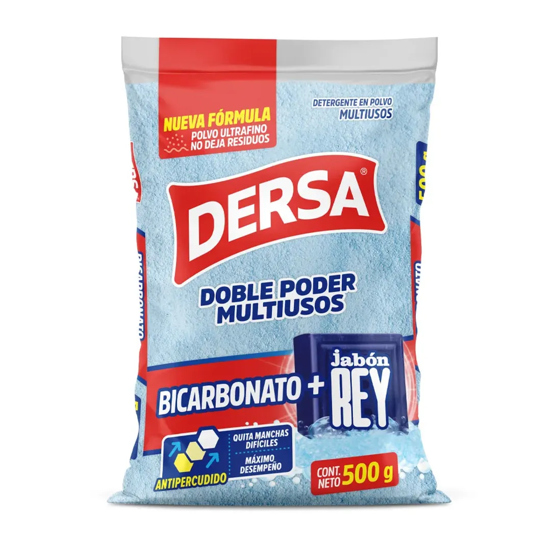  R. DETERGENTE DERSA BICARBONATO + JABON REY X 500 GR