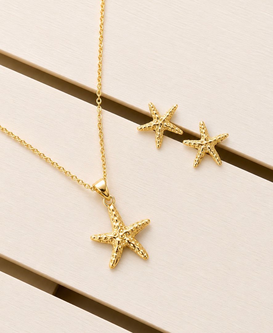 Set cadena topo estrella de mar 