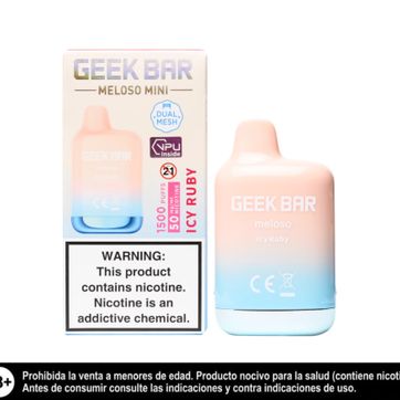 Imagen del producto Geek Bar Icy Ruby 1500 Puffs Meloso Mini