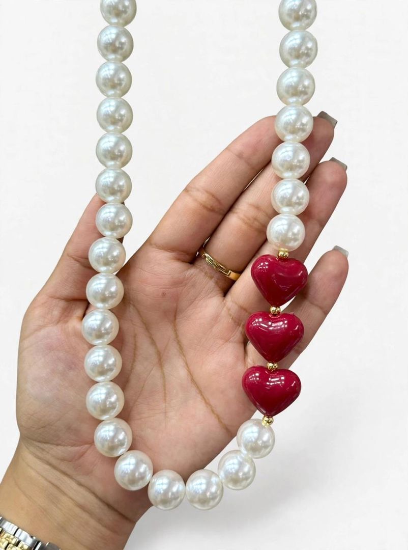Collar Perla Corazón 