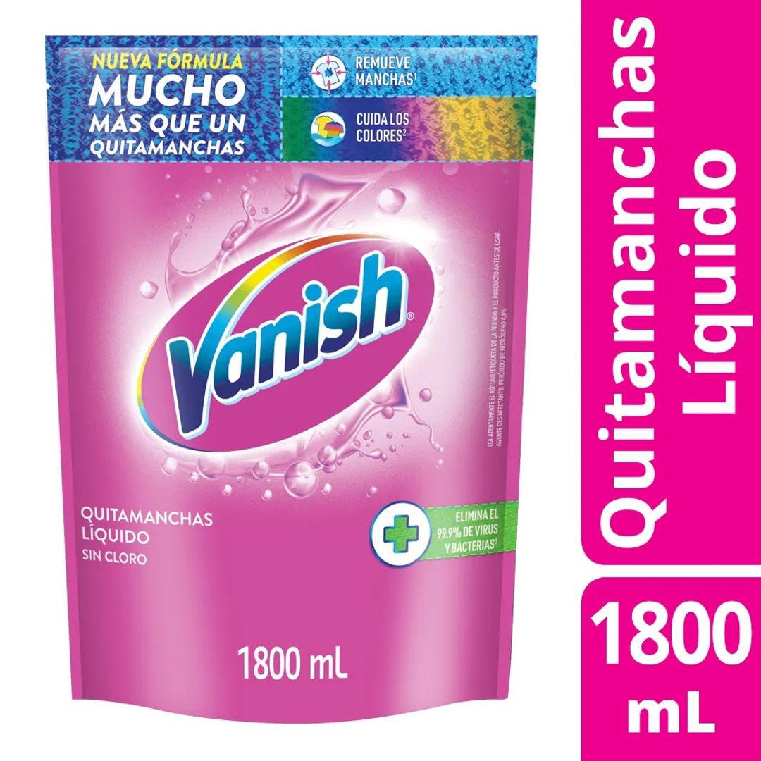  T.DESMANCHADOR VANISH ROSADO ROPA COLOR X 1.8 LITROS