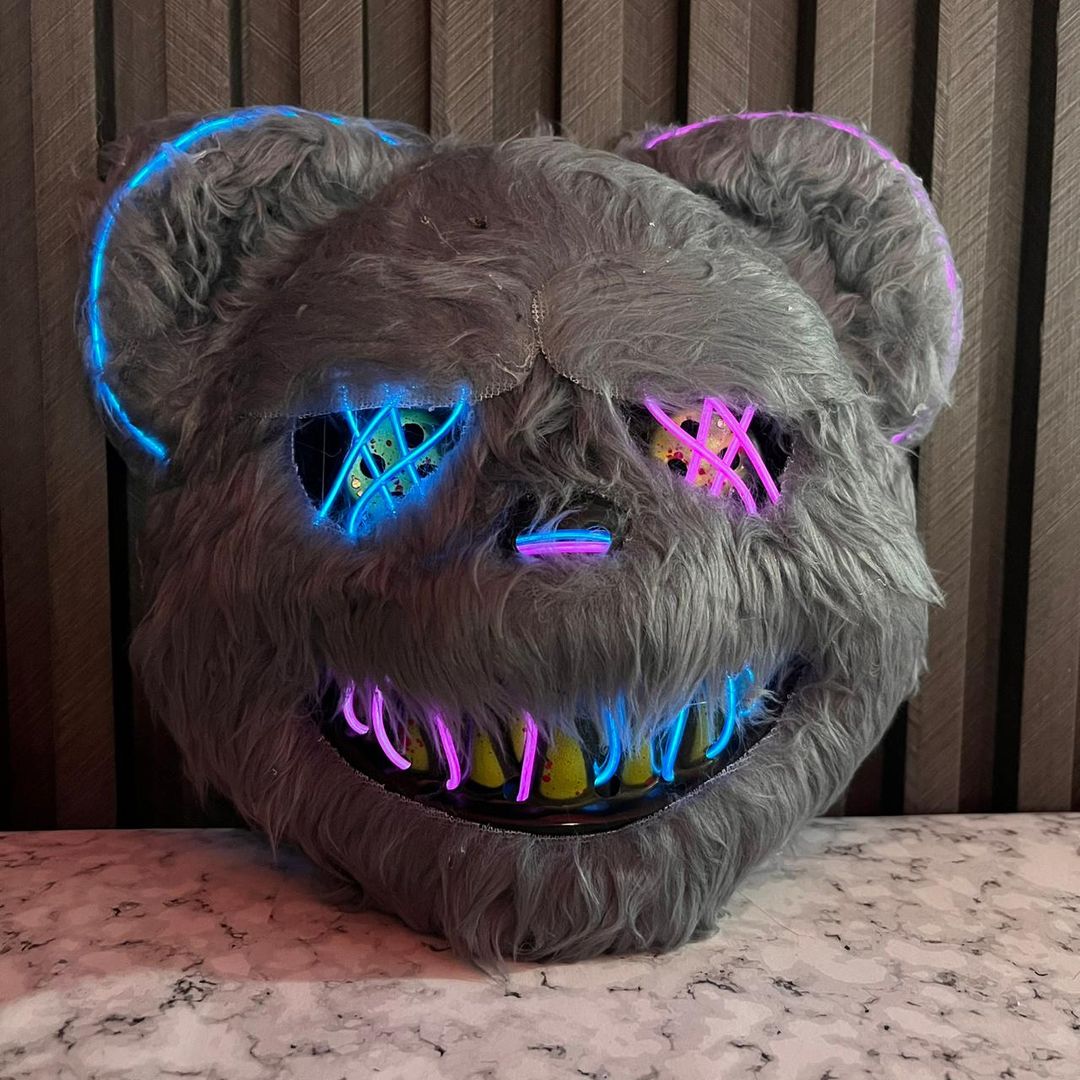 MASCARA DE PELUCHE DOBLE LUZ