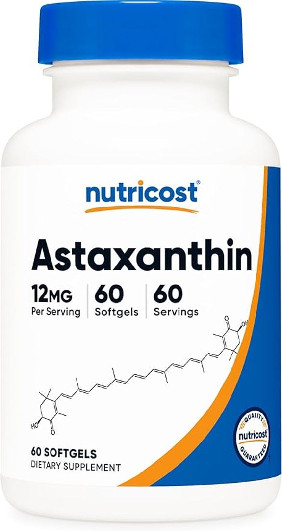 Astaxantina 12 mg 60 Soft 60 servings Nutricost
