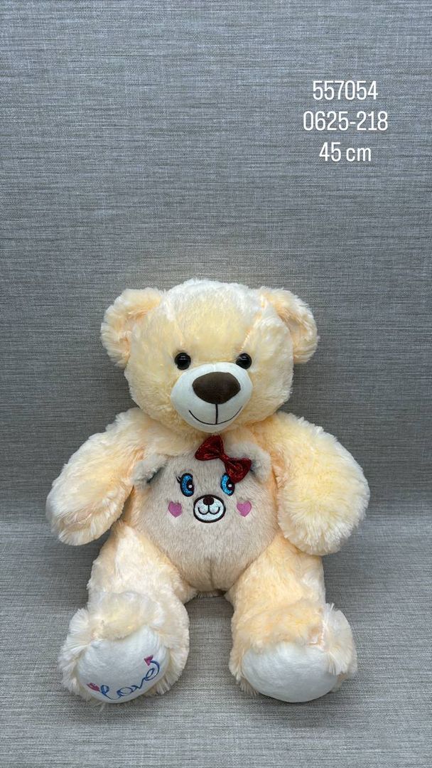 OSO BORDADO CON MOÑO 45 CM