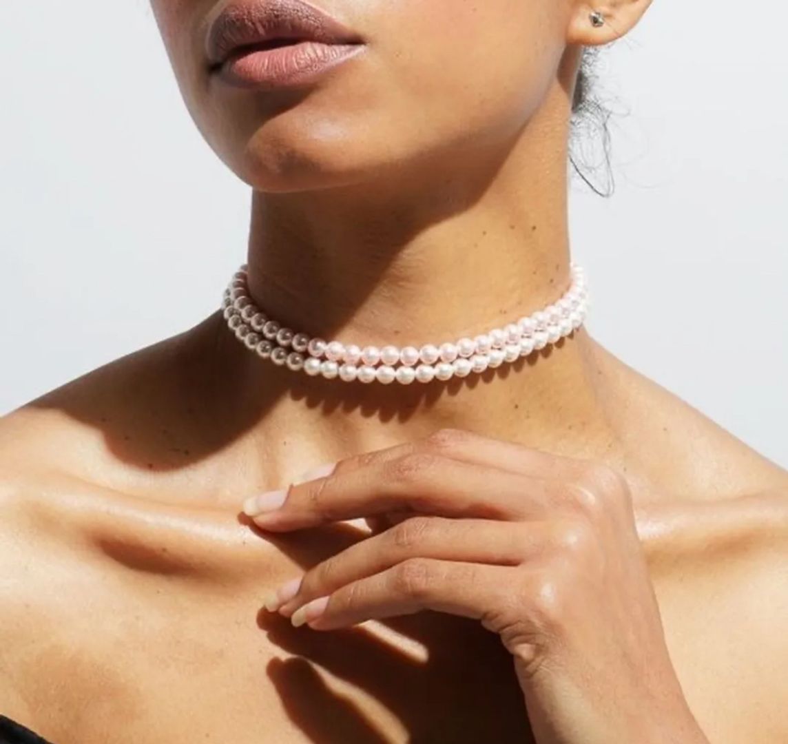 CHOKER DOBLE PERLAS 