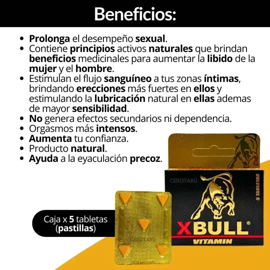 POTENCIADOR SEXUAL ENERGIZANTE NATURAL X BULL