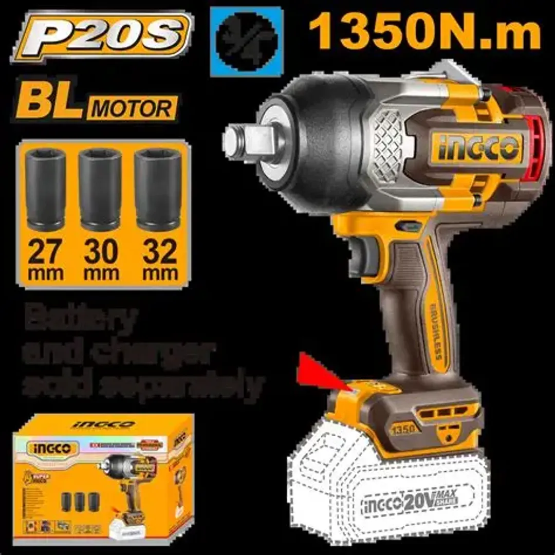 LLAVE DE IMPACTO 3/4 INALAMBRICA 20V 1350NM