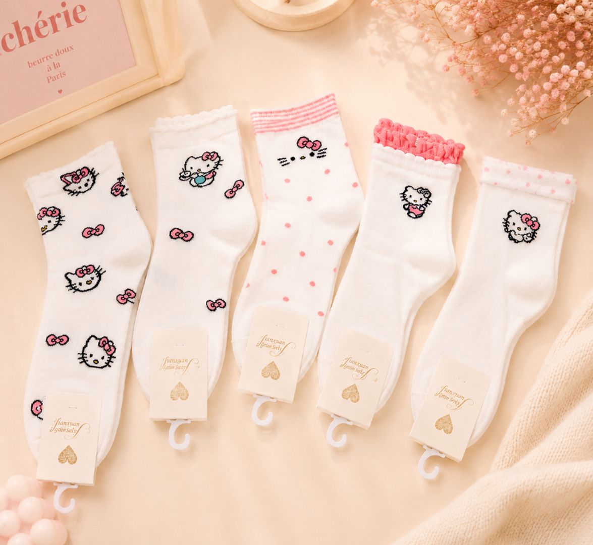 Medias 3/4tos hello Kitty 